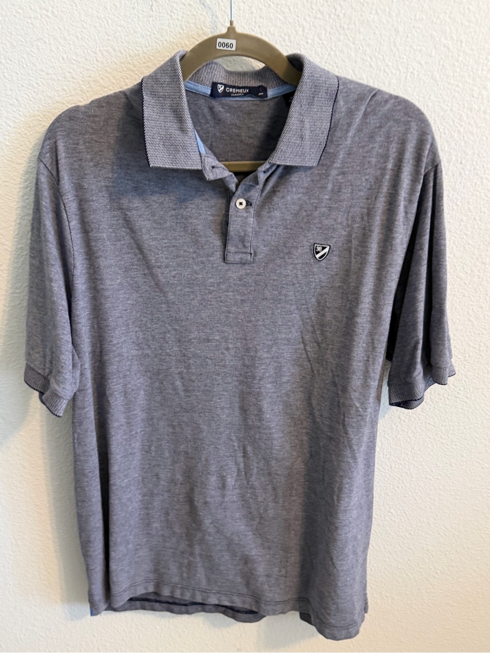 Daniel Cremieux Grey Polo Shirt with Shield Patch